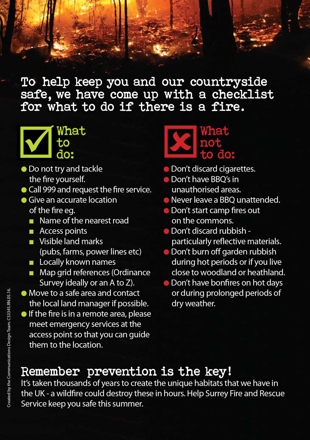 Wildfire prevention poster